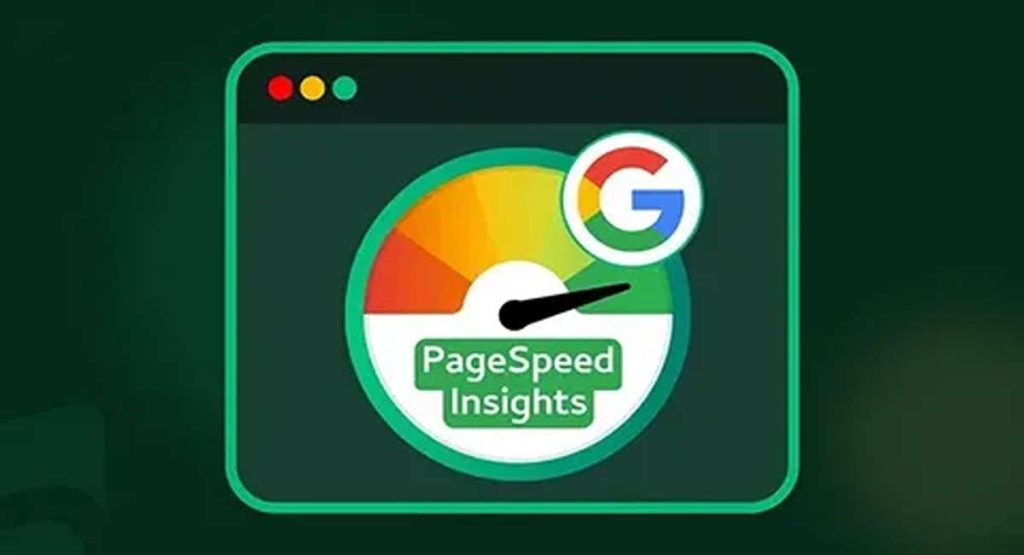 Google PageSpeed Insights report showing a website speed score
