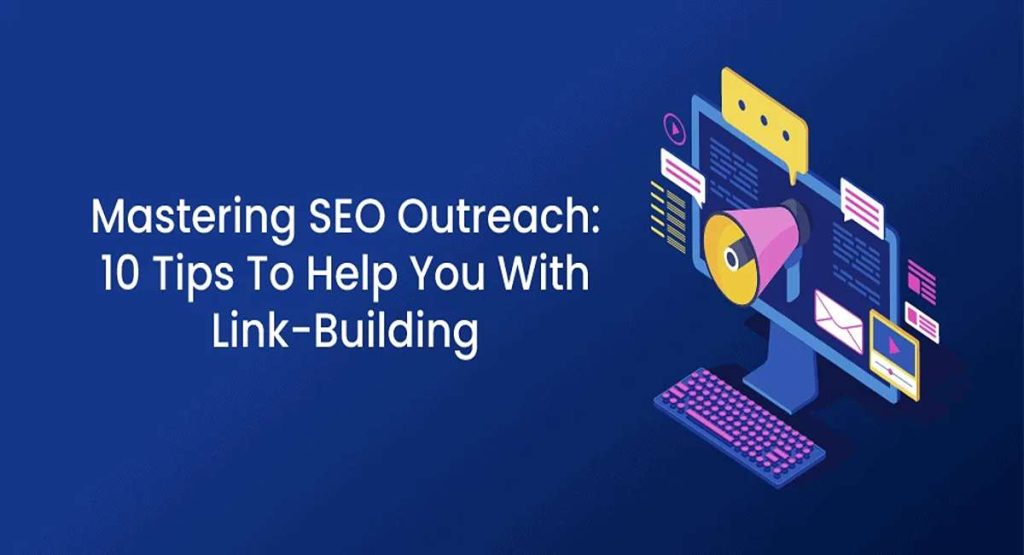 SEO outreach process for the USA shown as a step by step outreach flow
