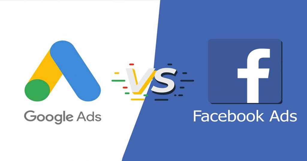 Comparison chart of Google Ads and Facebook Ads performance