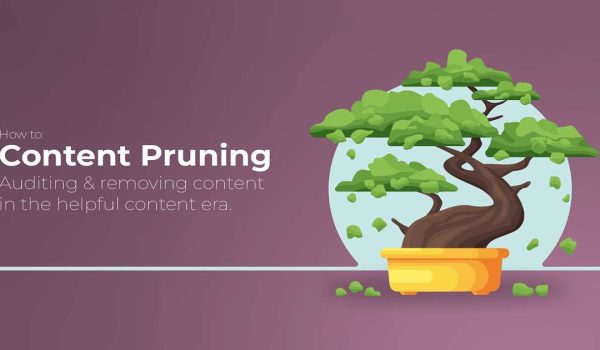 Content pruning and SEO content audit process shown as a website cleanup diagram for 2026